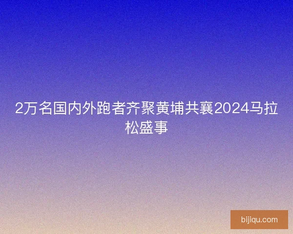 2万名国内外跑者齐聚黄埔共襄2024马拉松盛事 2万名国内外跑者齐聚黄埔共襄2024马拉松盛事